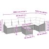 6-dels trädgårdssoffset med kuddar svart poly rattan vidaXL 288.5 x 123.5 x 85 cm – miniatyr 9