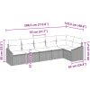 6-delta trädgårdsmöbelset med kuddar i grå poly-rattan vidaXL 288.5 x 123.5 x 85 cm – miniatyr 12