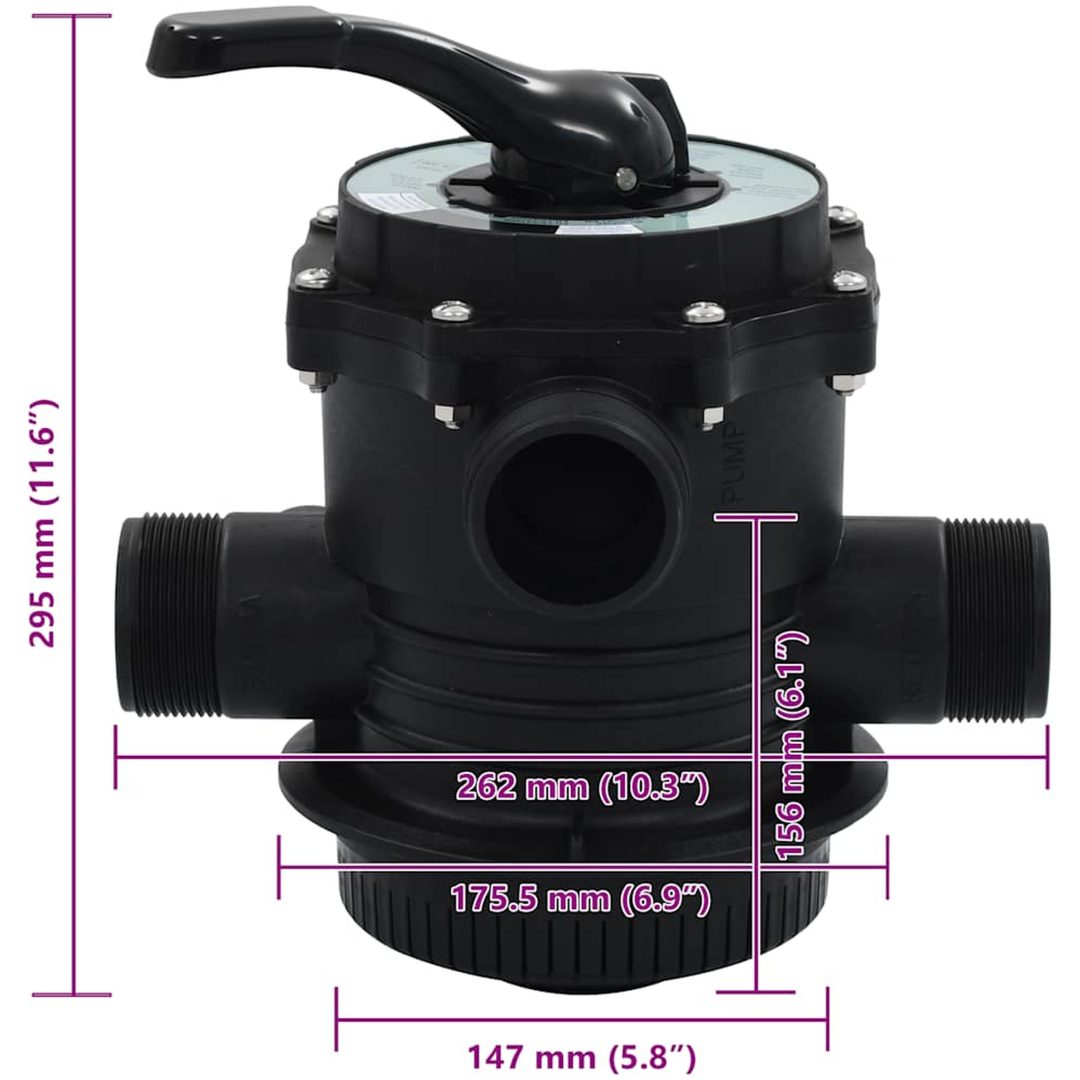 6-vägsventil för sandfilter ABS 1,5" vidaXL – bild 11