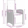 7-dela trädgårdsdining set med kuddar Ljusgrå Poly Rattan vidaXL 6 - Sits – miniatyr 9