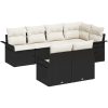 7-delad soffgrupp för trädgården med kuddar - Svart polyrotting vidaXL 242.5 x 132.5 x 85 cm – miniatyr 2