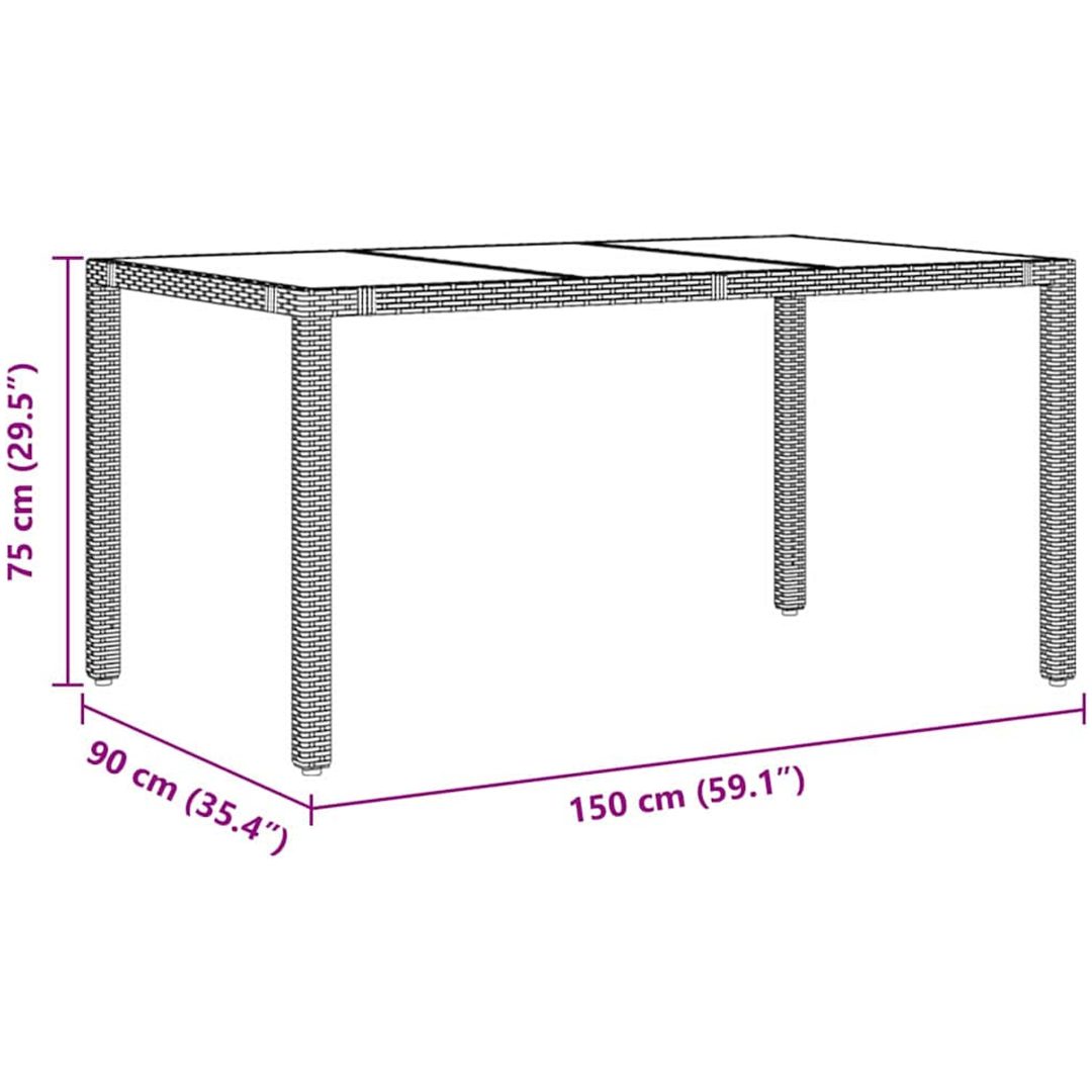 7-delad Trädgårds Matsalsset Svart Poly Rattan vidaXL 6 - Sittplats – bild 11