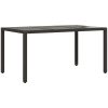 7-delad Trädgårds Matsalsset Svart Poly Rattan vidaXL 6 - Sittplats – miniatyr 5