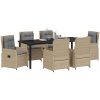 7 Delad Trädgårds matsats Beige Polyrotting vidaXL Large – miniatyr 3