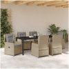 7 Delad Trädgårds matsats Beige Polyrotting vidaXL Large – miniatyr 4