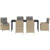 7 Delad Trädgårds matsats Beige Polyrotting vidaXL Large – miniatyr 7