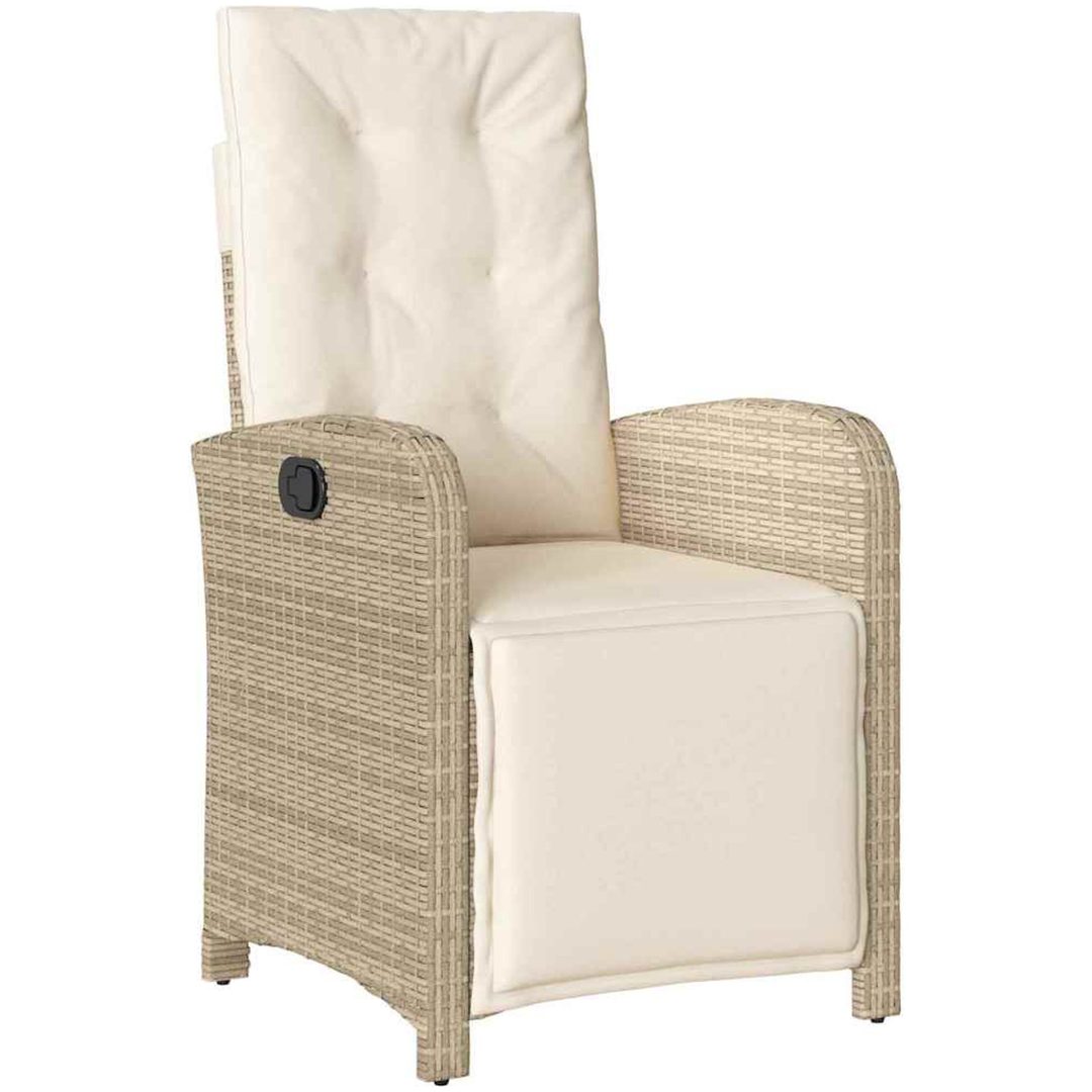 7-delad Trädgårds Matset med Kuddar Beige Poly Rattan vidaXL 6 - Sits – bild 6