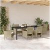 7-delad Trädgårdsdining Set i Beige Poly Rattan vidaXL 200 x 80 x 73 cm – miniatyr 4