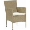 7-delad Trädgårdsdining Set i Beige Poly Rattan vidaXL 200 x 80 x 73 cm – miniatyr 6