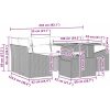 7-delad trädgårdsdining set med kuddar, beige poly-rattan och akacia vidaXL 100 x 55 x 73 cm – miniatyr 11