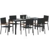 7-delad trädgårdsmatsal svart konstrotting vidaXL 6 - Sitsig – miniatyr 3