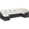 7-delad Trädgårdsofa med Kuddar Svart Poly Rattan vidaXL Stor – miniatyr 2