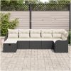 7-delad Trädgårdsofa med Kuddar Svart Poly Rattan vidaXL Stor – miniatyr 3