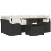 7 Delad Trädgårdsoffセット med kuddar Svart Poly Rattan vidaXL Medium – miniatyr 2