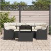 7 Delad Trädgårdsoffセット med kuddar Svart Poly Rattan vidaXL Medium – miniatyr 3