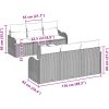 7-delad trädgårdsoff set med kuddar Brun Poly Rotting vidaXL Medium – miniatyr 11