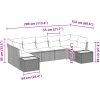7-delad Trädgårdsoffagrupp med kuddar Beige Poly Rattan Akacia vidaXL 289 x 154 x 69 cm – miniatyr 8
