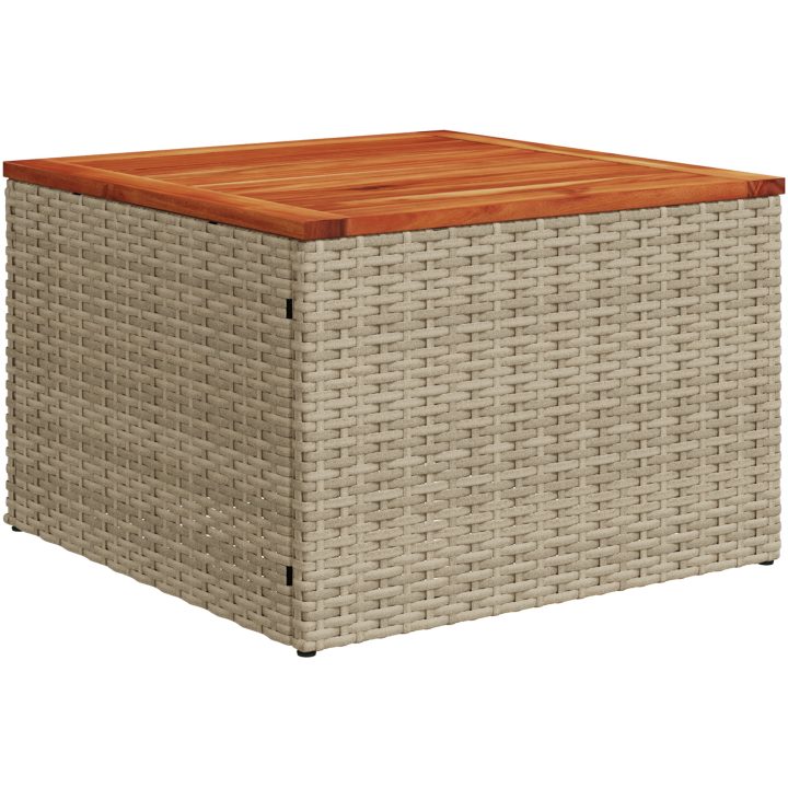 7-delad trädgårdsoffagrupp med kuddar beige poly rotting akacia vidaXL Medium – bild 8