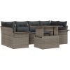 7-delad trädgårdsoffaset med kuddar Grå Poly Rattan vidaXL Medium – miniatyr 2