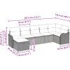 7-delad Trädgårdsoffaset med kuddar i beige poly rotting vidaXL Stor – miniatyr 10