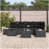 7-delad trädgårdsoffaset med kuddar svart konstrotting vidaXL 55 x 62 x 69 cm – miniatyr 3