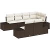7-delad trädgårdsoffasett med kuddar i brun poly rattan vidaXL 264 x 154 x 85 cm – miniatyr 2