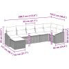 7-delad Trädgårdsoffset med Kuddar Brun Poly Rattan vidaXL 288.5 x 123.5 x 85 cm – miniatyr 9