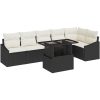 7-delad trädgårdsoffset med kuddar i svart polyrotting vidaXL 100 x 55 x 73 cm – miniatyr 2