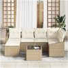 7-delad Trädgårdsoffuppsättning med Kuddar Brun Poly Rattan vidaXL 288.5 x 123.5 x 85 cm – miniatyr 3