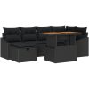 7-delad utesoffa med kuddar, svart polyrotting. vidaXL 100 x 55 x 73 cm – miniatyr 2