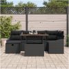 7-delad utesoffa med kuddar, svart polyrotting. vidaXL 100 x 55 x 73 cm – miniatyr 3