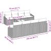 7-delade Trädgårdsoffaset med Kuddar Grå Poly Rattan vidaXL 55 x 55 x 37 cm – miniatyr 11