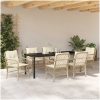 7-delade trädgårdsset med kuddar i beige poly rattan vidaXL 200 x 80 x 73 cm – miniatyr 4
