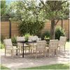 7-delade trädgårdsset med kuddar i beige poly rattan vidaXL 200 x 80 x 73 cm – miniatyr 1