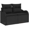 7-delade utemöbelsoffset med kuddar svart poly-rattan vidaXL Stor – miniatyr 4