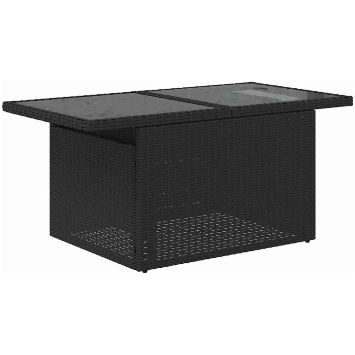 7-delade utemöbelsoffset med kuddar svart poly-rattan vidaXL Stor – bild 6