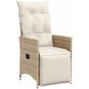 7 Delar Trädgårds Dining Set med Kuddar Beige Poly Rottning vidaXL Standard – miniatyr 6