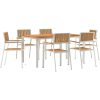 7 Delar Trädgårds Matgrupp Solid Teakträ vidaXL Stor – miniatyr 2
