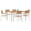 7 Delar Trädgårds Matgrupp Solid Teakträ vidaXL Stor – miniatyr 3