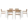 7 Delar Trädgårds Matgrupp Solid Teakträ vidaXL Stor – miniatyr 7