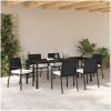 7 Delar Trädgårds Matgrupp Svart Poly Rattan vidaXL 200 x 80 x 73 cm – miniatyr 4