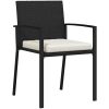 7 Delar Trädgårds Matgrupp Svart Poly Rattan vidaXL 200 x 80 x 73 cm – miniatyr 6