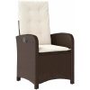 7 Delar Trädgårds Serveringsset med Kuddar Brun Poly Rattan vidaXL 200 x 80 x 73 cm – miniatyr 5