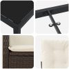7 Delar Trädgårds Serveringsset med Kuddar Brun Poly Rattan vidaXL 200 x 80 x 73 cm – miniatyr 7