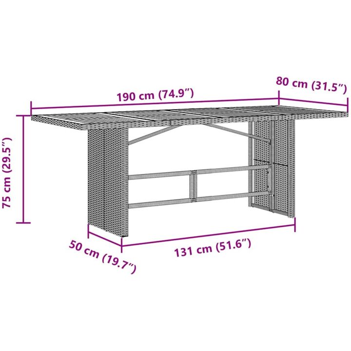 7 Delar Trädgårdsdining Set Grå Poly Rattan Akacia vidaXL 6 - Sits – bild 11