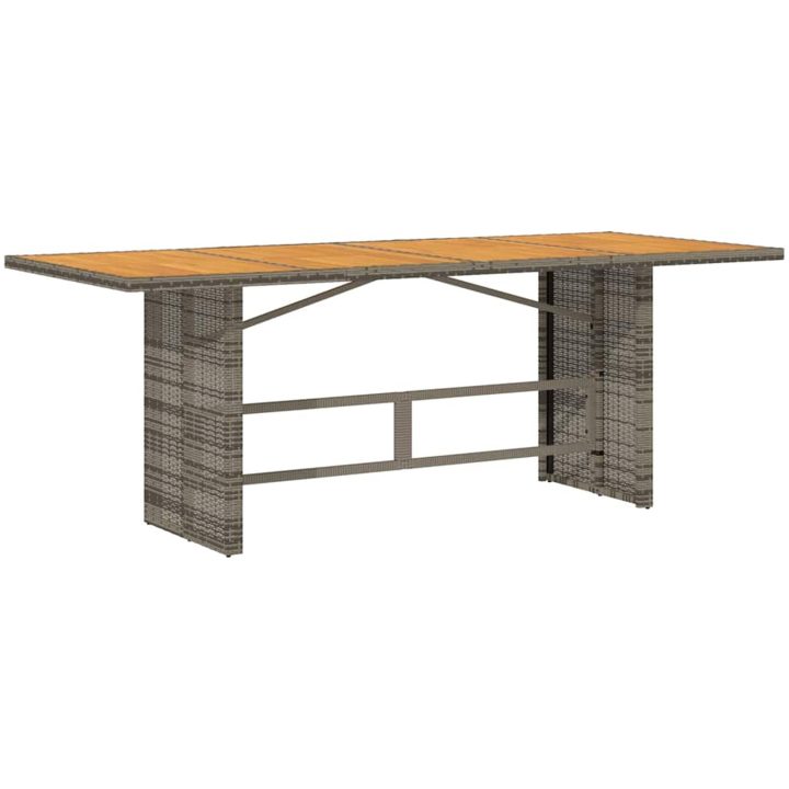 7 Delar Trädgårdsdining Set Grå Poly Rattan Akacia vidaXL 6 - Sits – bild 5