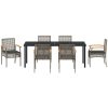 7 Delar Trädgårdsmatgrupp med kuddar, grå poly rattan vidaXL 200 x 80 x 73 cm – miniatyr 7