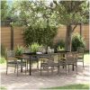 7 Delar Trädgårdsmatgrupp med kuddar, grå poly rattan vidaXL 200 x 80 x 73 cm – miniatyr 1