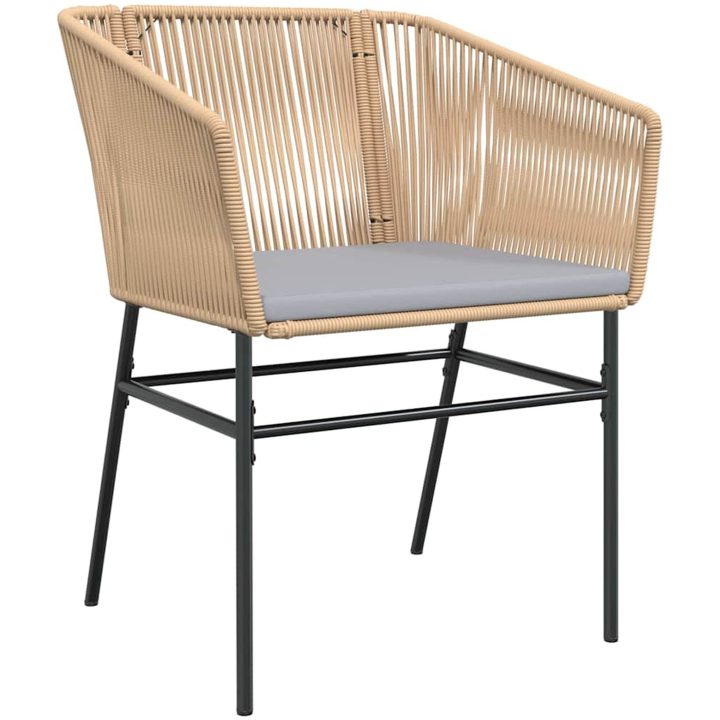 7 Delar Trädgårdsmatsalsset Med Kuddar Brun Poly Rattan vidaXL 200 x 80 x 73 cm – bild 5