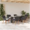 7 Delar Trädgårdsmatsalsset Svart Poly Rattan vidaXL Large – miniatyr 4
